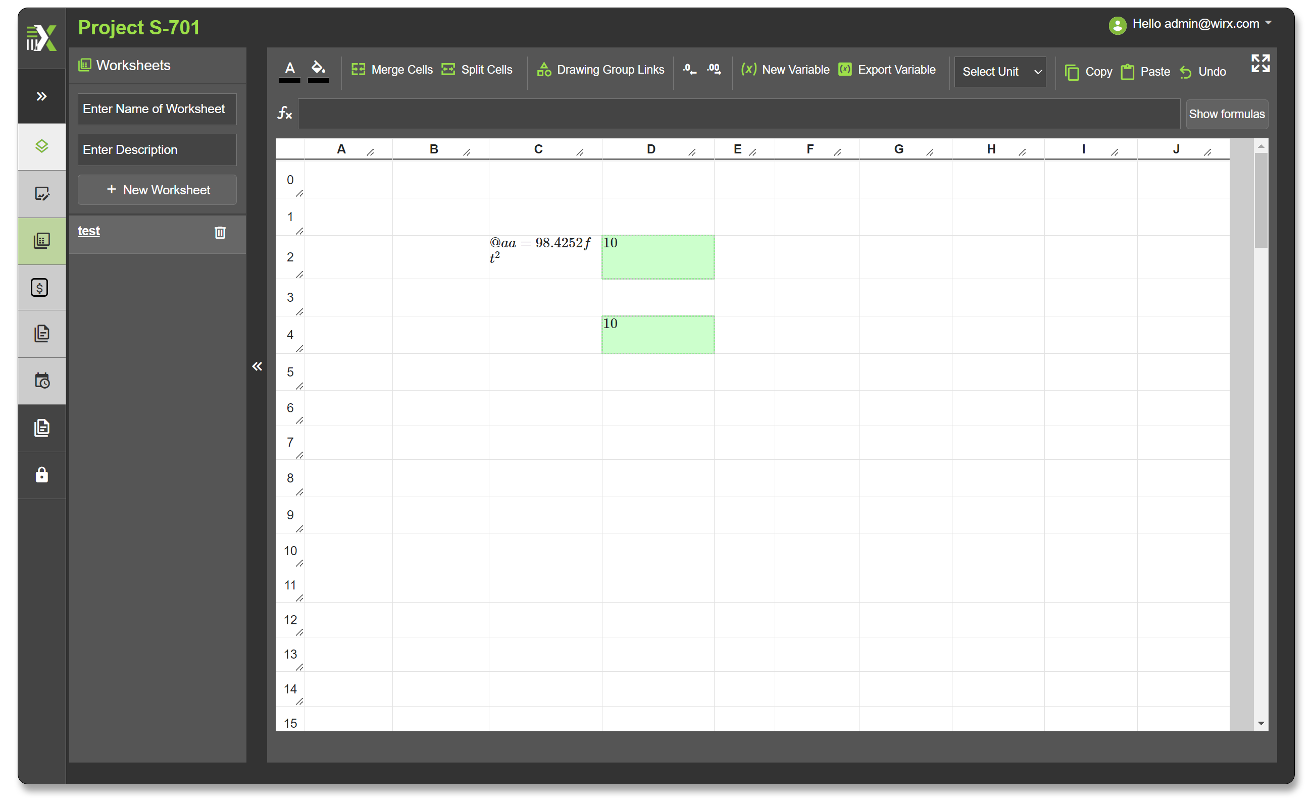 WirxSpace Worksheet